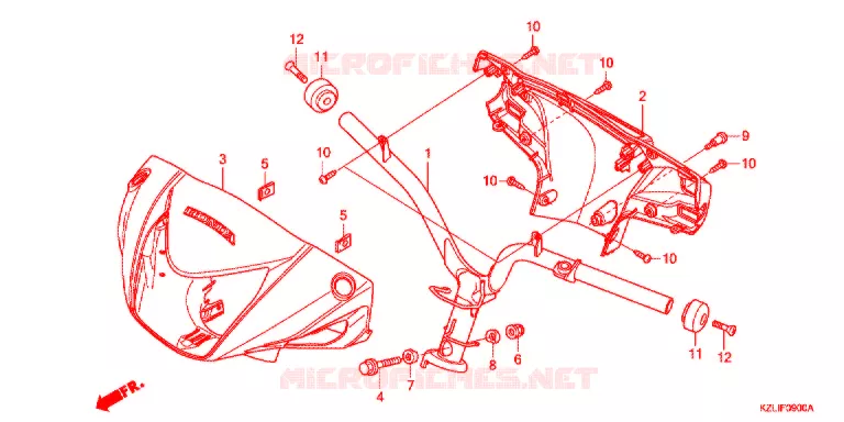 HENDEL PIJP/HENDEL AFDEKKING  Honda SCOOTER 110 SPACY 2013  NSC110SC