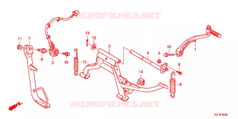 STANDAARD/KICKSTARTER ARM  Honda SCOOTER 110 SPACY 2014  NSC110SC