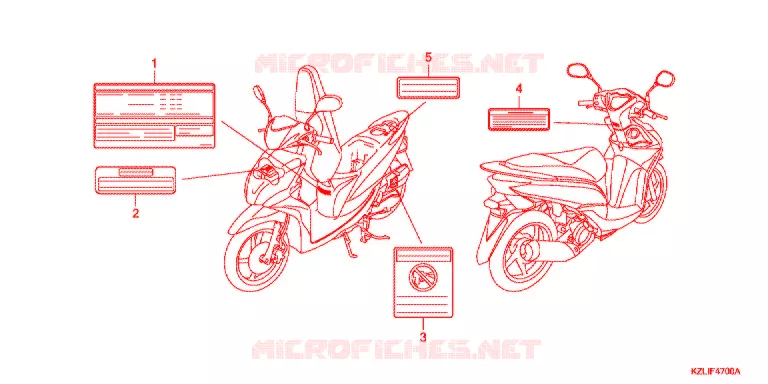 WAARSCHUWINGSLABEL   Honda SCOOTER 110 SPACY 2014  NSC110SC