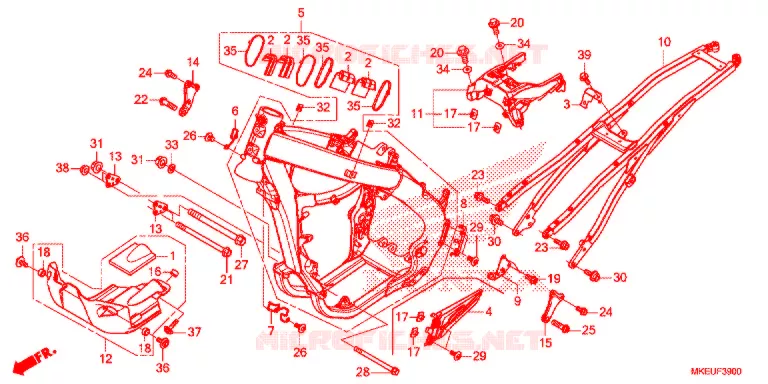 FRAME CHASSIS Honda MOTO 450 CRF 2019  CRF450LK