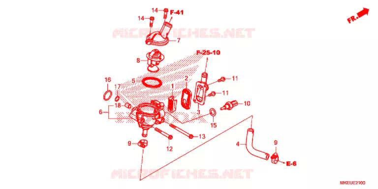 THERMOSTAAT - WATERPIJP Honda MOTO 450 CRF 2019  CRF450LK