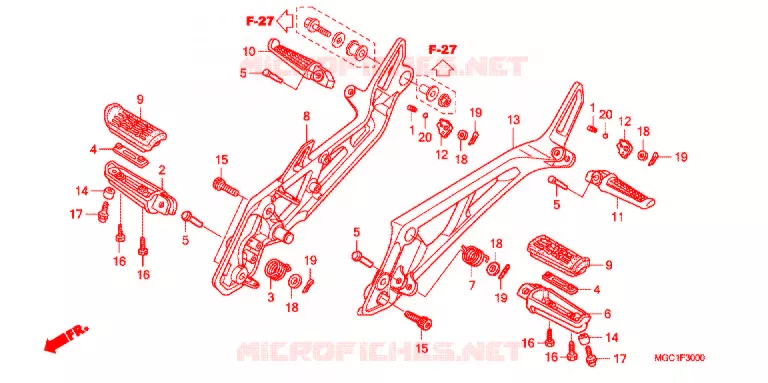PEDAAL/OPSTAP Honda MOTO 1100 CB 2012  CB1100C