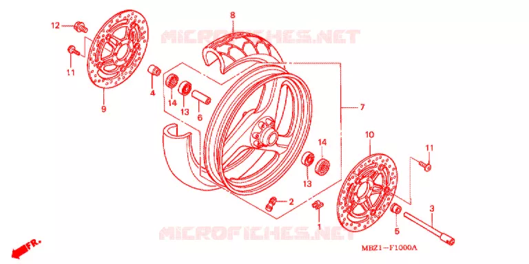 VOOR WIEL Honda MOTO 600 HORNET 1998  CB600FW