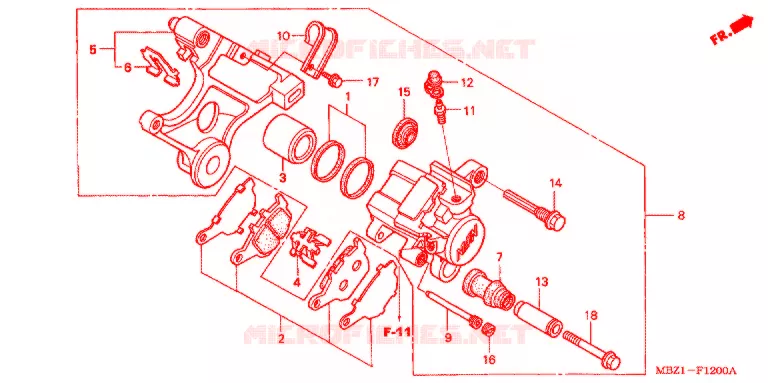 ACHTER REMKLAUW Honda MOTO 600 HORNET 1999  CB600FX