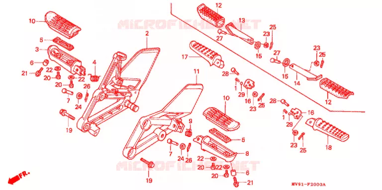 PEDAAL/OPSTAP Honda MOTO 600 CBR 1992  CBR600FN