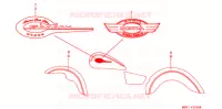 EMBLEEM/STREEP voor Honda SHADOW 400 With speed warning light 1999