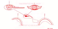 EMBLEEM/STREEP voor Honda SHADOW 400 With speed warning light SILVER 1999