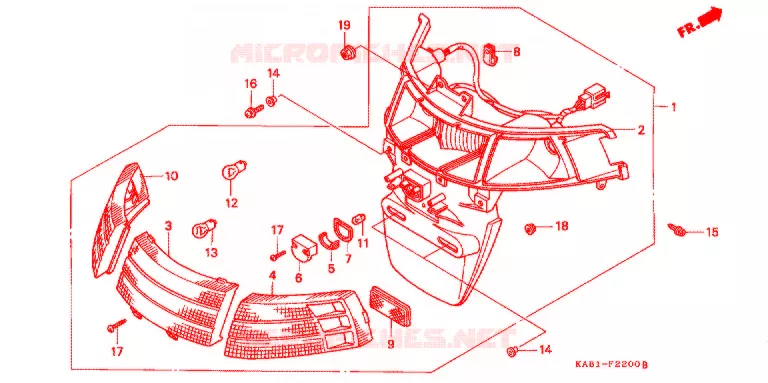 ACHTERLICHT/KENTEKEN LICHT Honda SCOOTER 250 FREEWAY 1992  CH250K
