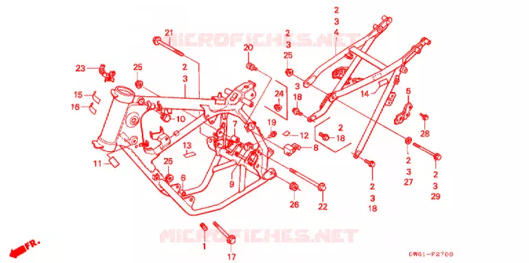 FRAME CHASSIS Honda MOTO 80 CRM 1988  CRM80J