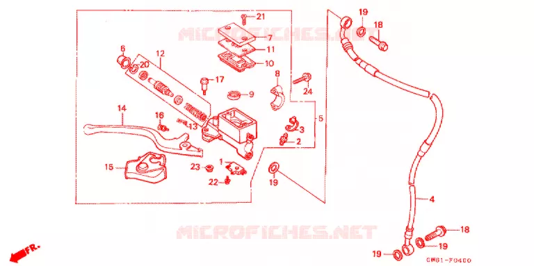 REMPOMP VOOR (1) Honda MOTO 80 CRM 1989  CRM80J