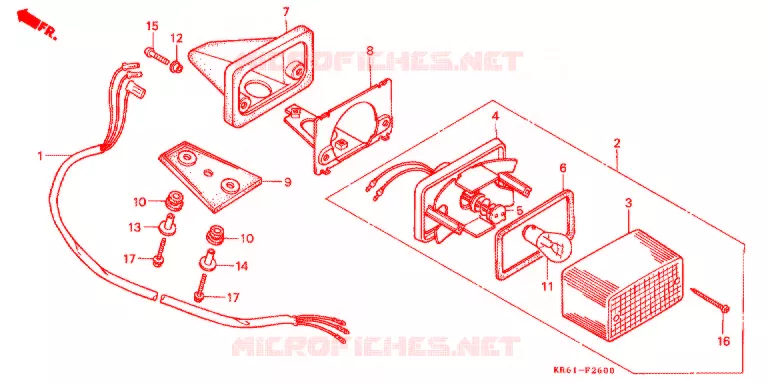 ACHTERLICHT (1) (XLR250RF/R2F) Honda MOTO 250 XL 1985  XLR250R2F