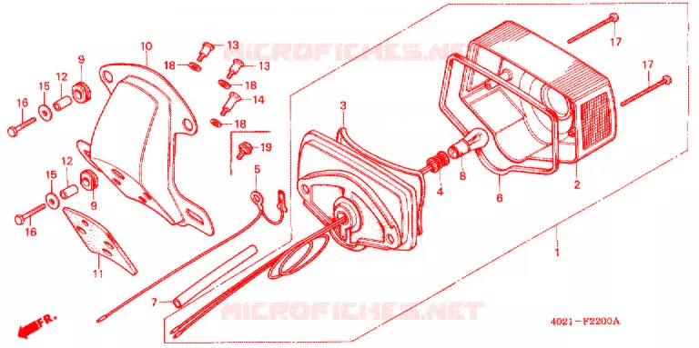 ACHTERLICHT/KENTEKEN LICHT Honda MOTO 125 CD 1992  CD125TN