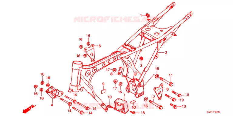 FRAME CHASSIS Honda MOTO 125 CD 1993  CD125TP