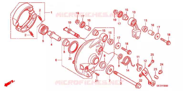 VOOR REM PANEEL Honda SCOOTER 50 GYRO 2009  TC508