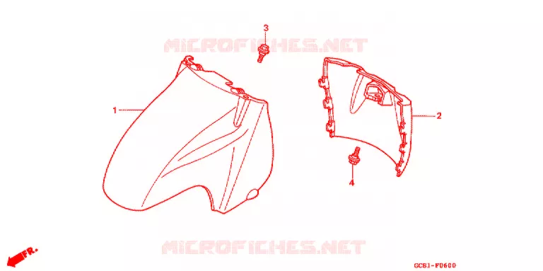 VOORSPATBORD Honda SCOOTER 100 LEAD 1998  NH100W