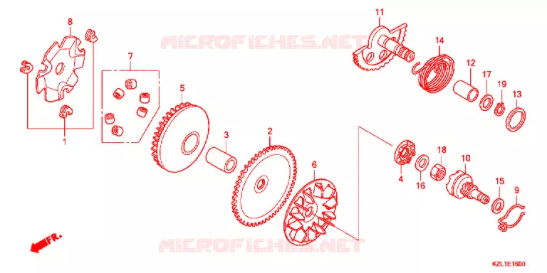 AANDRIJFFACE/ KICKSTARTER SPIL Honda SCOOTER 110 DIO 2012  NSC110WHB