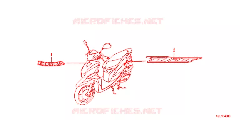 EMBLEEM/STREEP Honda SCOOTER 110 DIO 2012  NSC110WHB