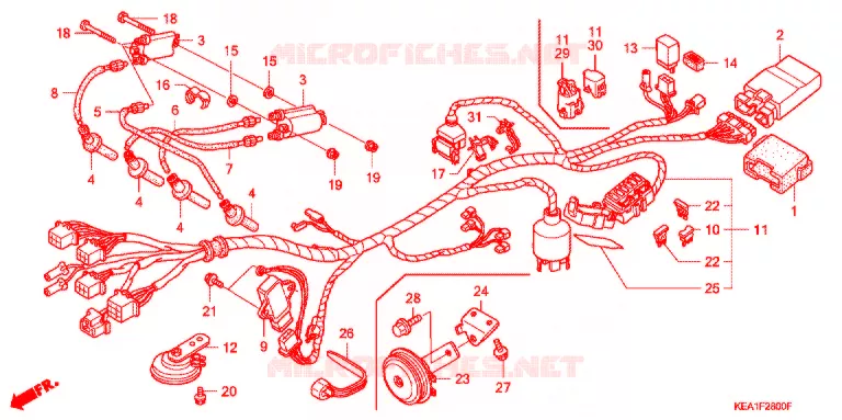 BEDRADINGSBUNDEL/ ONTSTEKINGSSPOEL/ACCU Honda MOTO 250 HORNET 1996  CB250FT