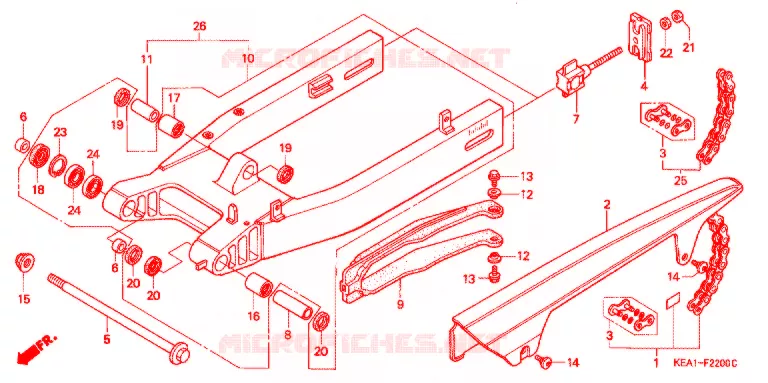 ZWAAI-ARM/KETTINGKAST Honda MOTO 250 HORNET 1996  CB250FT