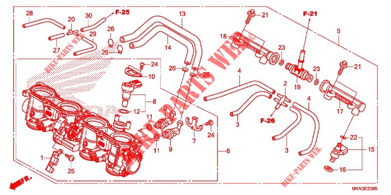 GAS HUIS voor Honda CB 650 R 35KW 2019