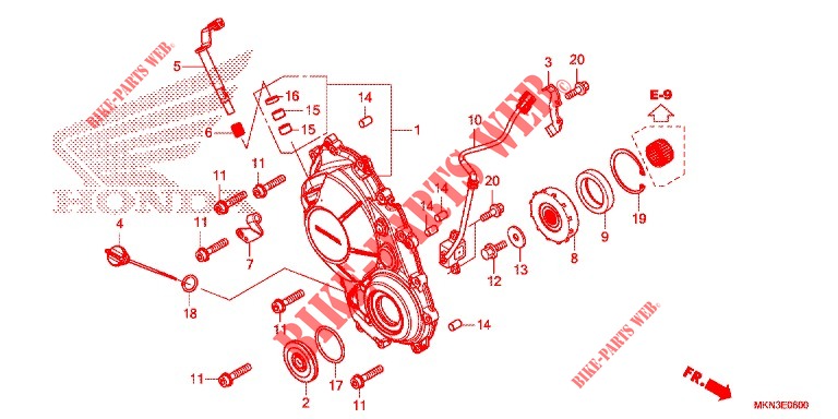 RECHTS KRUKAS AFDEKKING voor Honda CB 650 R 35KW 2019