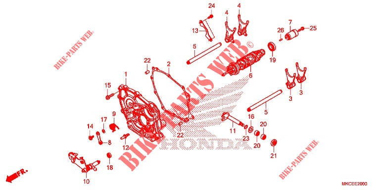 SCHAKELING TROMMEL/OVERSCHAKELVORK voor Honda GL 1800 GOLD WING TOUR 2019