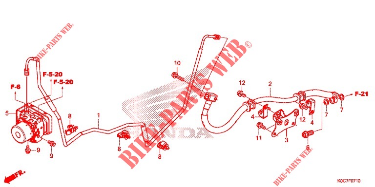 ACHTER REM SLANG voor Honda FORZA 250 ABS 2TU 2019