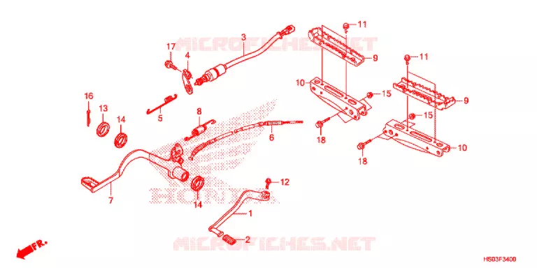PEDAAL/OPSTAP Honda ATV 250 FOURTRAX 2018  TRX250TMJ