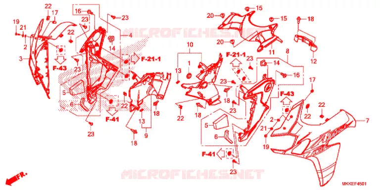 MIDDENKAP (CRF1000A2/AL2/D2/DL2) Honda MOTO 1000 AFRICA-TWIN 2019  CRF1000A2K
