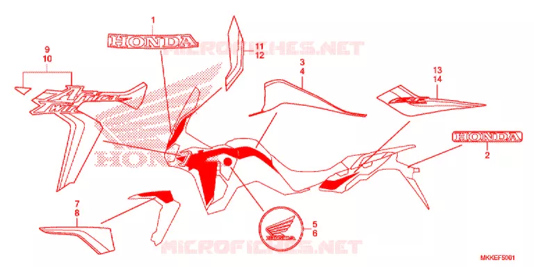 EMBLEEM/STREEP (2) Honda MOTO 1000 AFRICA-TWIN 2019  CRF1000ALK