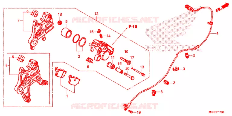 ACHTER REMKLAUW Honda MOTO 1000 AFRICA-TWIN 2019  CRF1000ALK