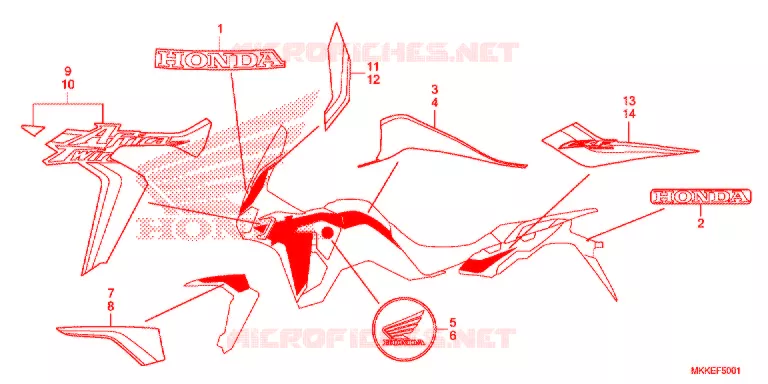 EMBLEEM/STREEP (2) Honda MOTO 1000 AFRICA-TWIN 2019  CRF1000DK