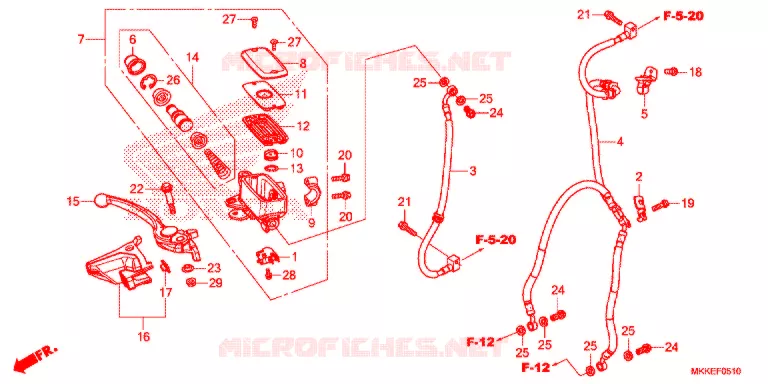 VOORREM HOOFDCILINDER Honda MOTO 1000 AFRICA-TWIN 2019  CRF1000DK