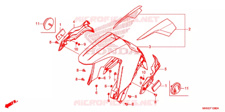 VOORSPATBORD Honda MOTO 1000 AFRICA-TWIN 2019  CRF1000DK