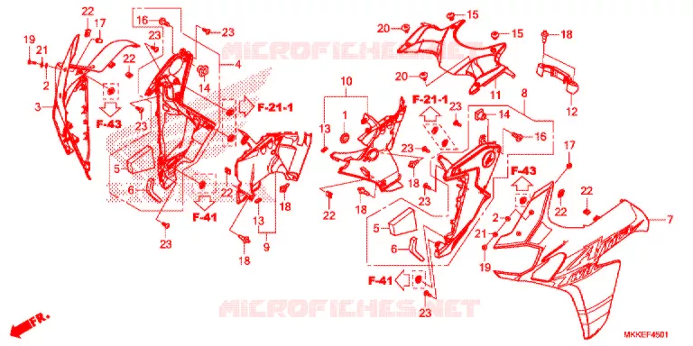 MIDDENKAP (CRF1000A2/AL2/D2/DL2) Honda MOTO 1000 AFRICA-TWIN 2019  CRF1000DL2K