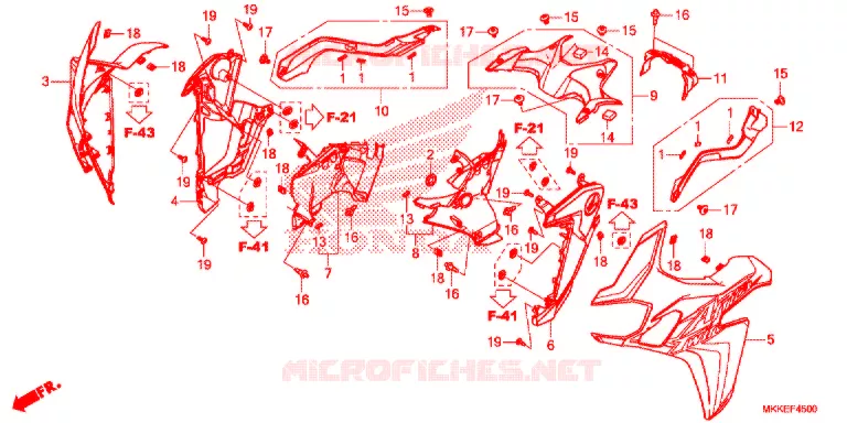 MIDDENKAP (CRF1000A/AL/D/DL) Honda MOTO 1000 AFRICA-TWIN 2019  CRF1000DLK