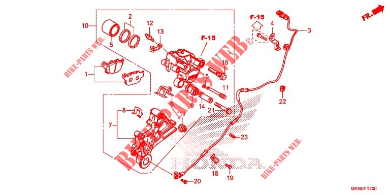 ACHTER REMKLAUW voor Honda CBR 650 R 2020