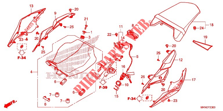 ZITTING/ACHTER KAP voor Honda CBR 650 R 2020