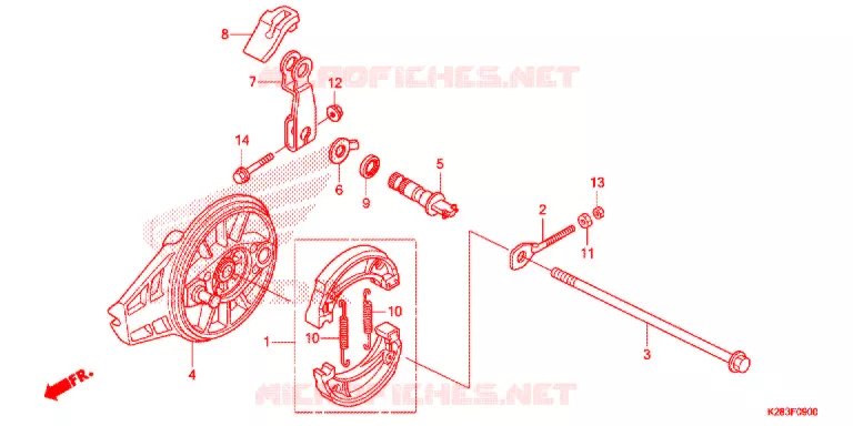 ACHTER REM PANEEL Honda MOTO 125 CRF 2020  CRF125FBK