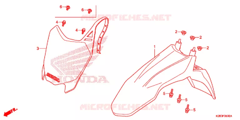 VOORSPATBORD Honda MOTO 125 CRF 2019  CRF125FBK
