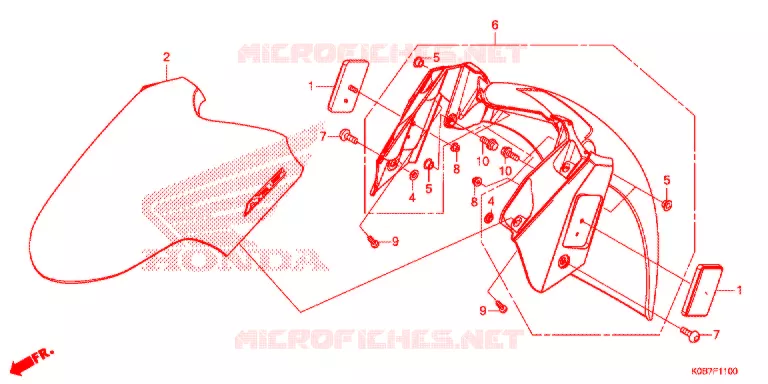 VOORSPATBORD Honda SCOOTER 300 FORZA 2019  NSS300AK_2ED