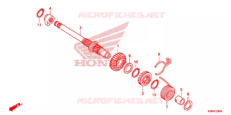AANDRIJFFACE/ KICKSTARTER SPIL Honda MOTO 125 CRF 2019  CRF125FK