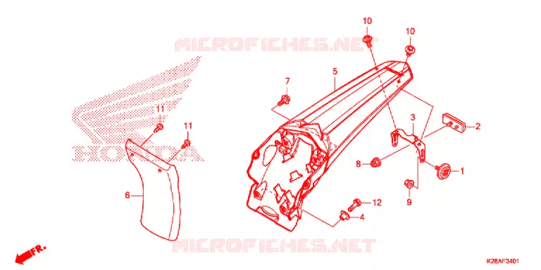 ACHTERSPATBORD  (CRF125F/FB'19) Honda MOTO 125 CRF 2019  CRF125FK