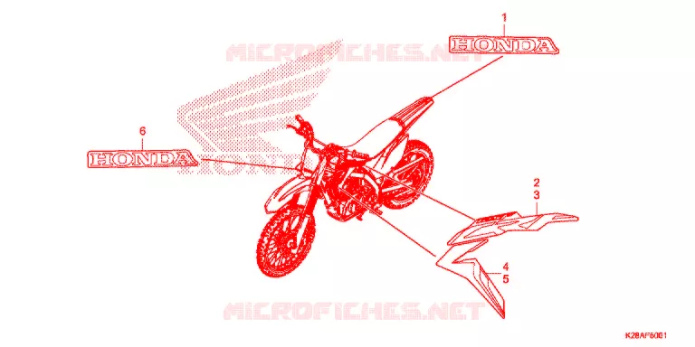EMBLEEM/STREEP (CRF125F/FB'19) Honda MOTO 125 CRF 2019  CRF125FK