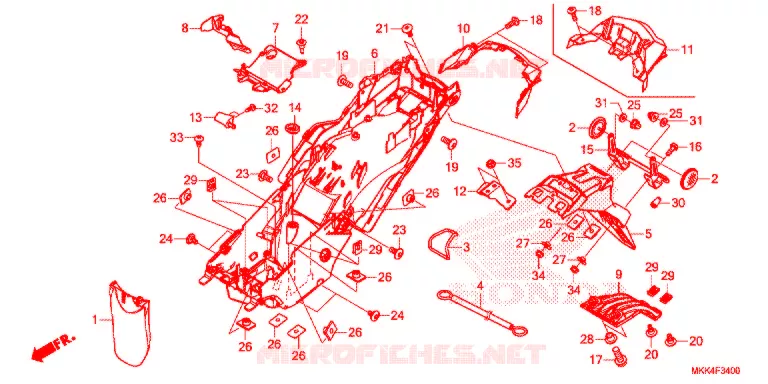 ACHTER STROOMLIJNKAP Honda MOTO 1000 AFRICA-TWIN 2019  CRF1000D2K
