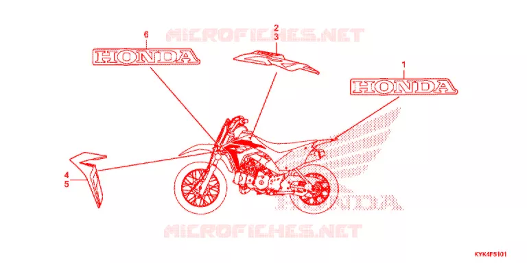 EMBLEEM/STREEP (CRF110F'19) Honda MOTO 110 CRF 2019  CRF110FK