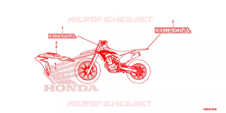 EMBLEEM/STREEP Honda MOTO 250 CRF 2019  CRF250FK