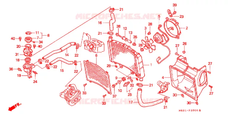 RADIATEUR/THERMOSTAAT Honda MOTO 800 PC800 1990  PC800L