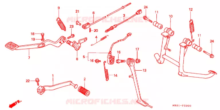 HOOFD STANDAARD/REMPEDAAL Honda MOTO 800 PC800 1992  PC800R