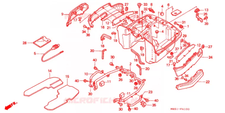 KOFER BINNEN CHASSIS Honda MOTO 800 PC800 1991  PC800R